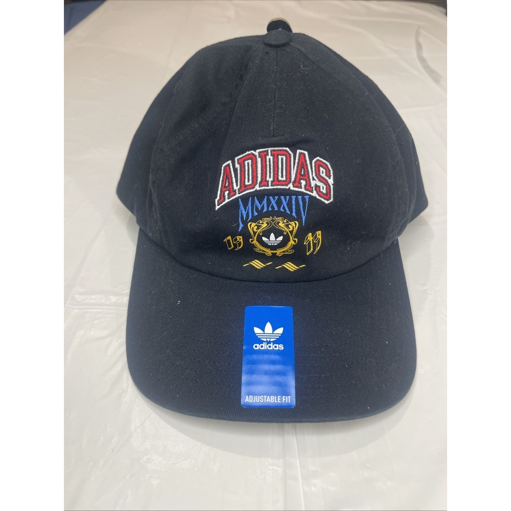 ADIDAS 5 PANEL VARSITY MENS STRAPBACK HAT BLACK RED NEW